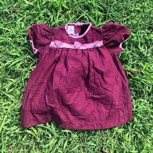 Burgundy Rosette Dress